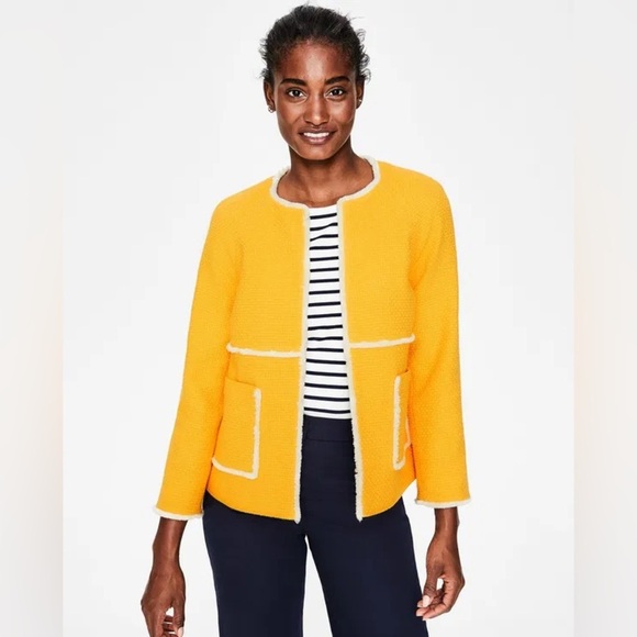 Boden Yellow Blazer with White Trim - Picture 3 of 11